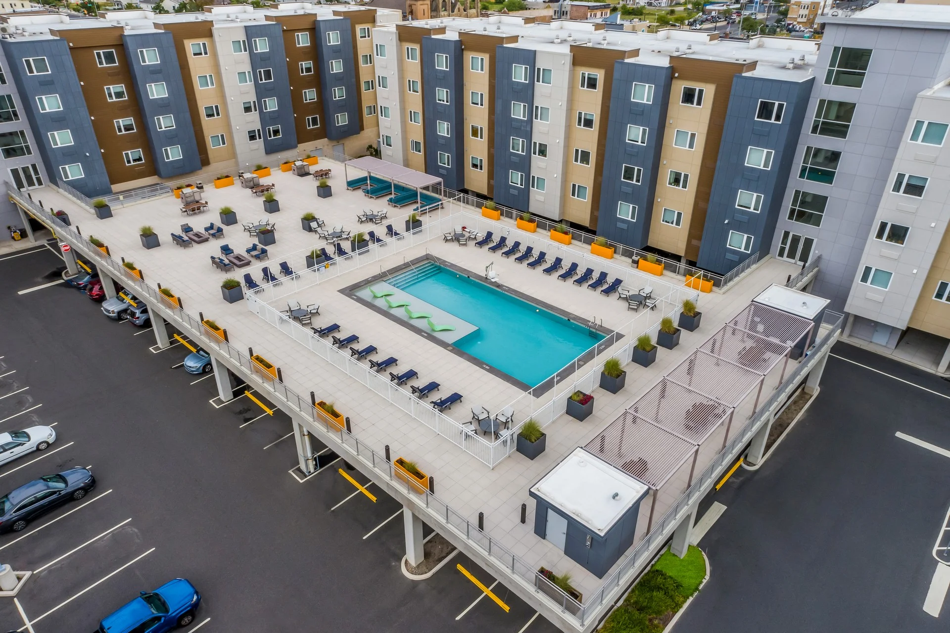 The pool from above